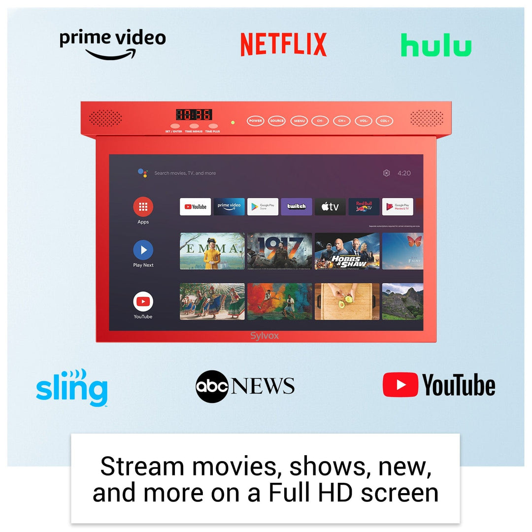 TV inteligente bajo gabinete de 15.6" - TV de cocina roja