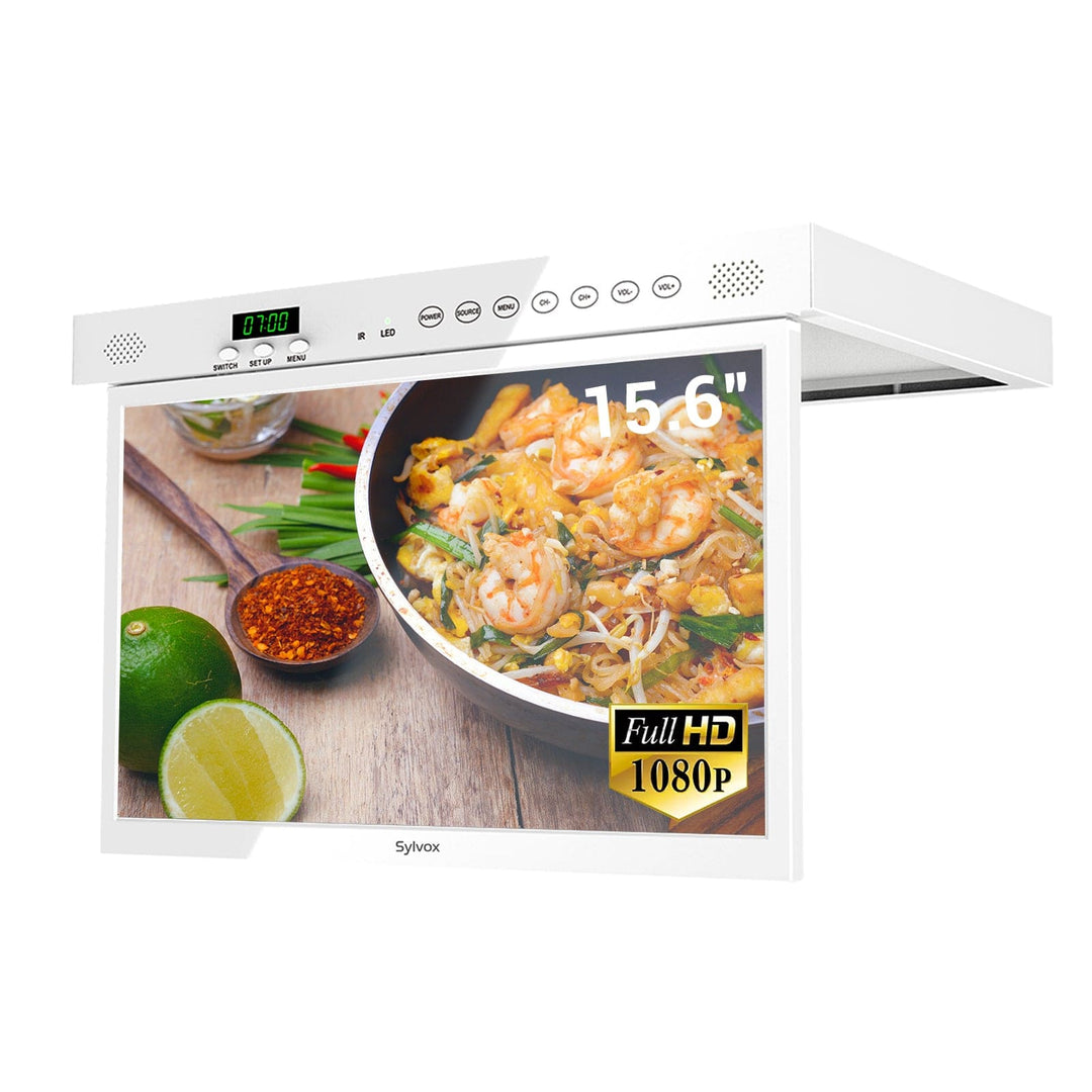 Smart TV de 15.6" para Bajo Gabinete - Blanca para Cocina