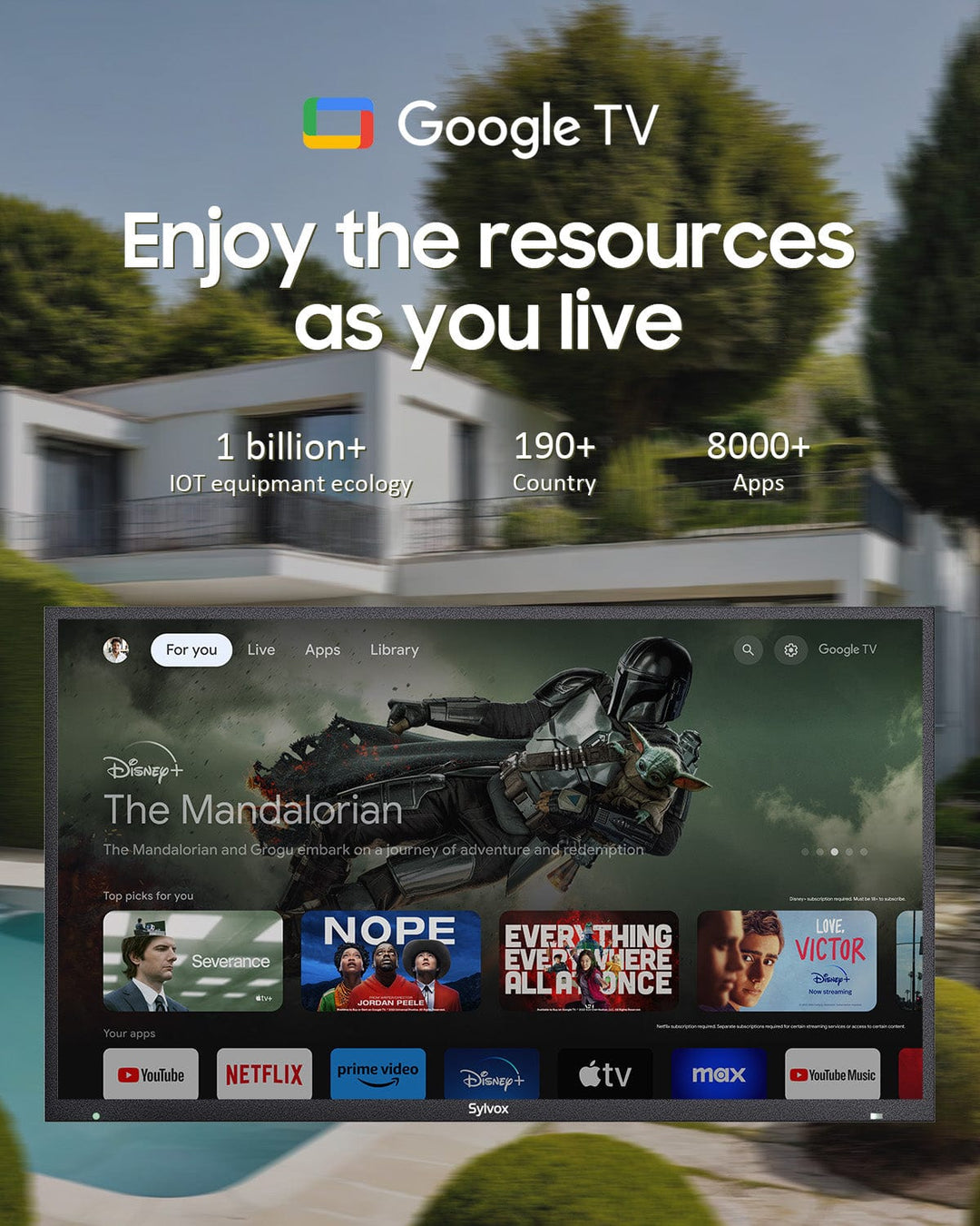 43" Premium QLED Google Outdoor TV - 2026 Pool Pro QLED 3.0 Series