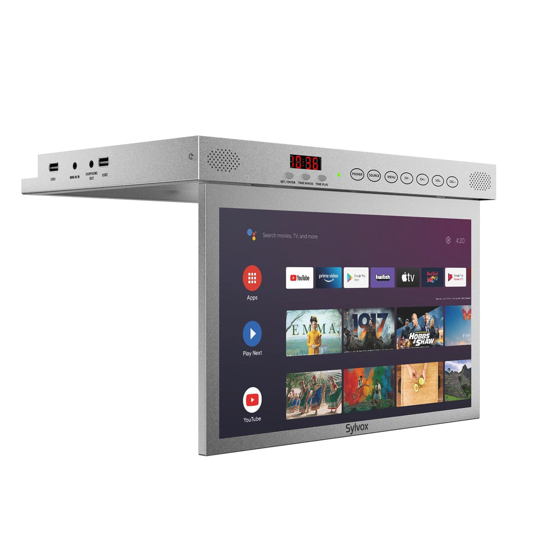 TV inteligente bajo gabinete de 15.6" - TV de cocina plateada