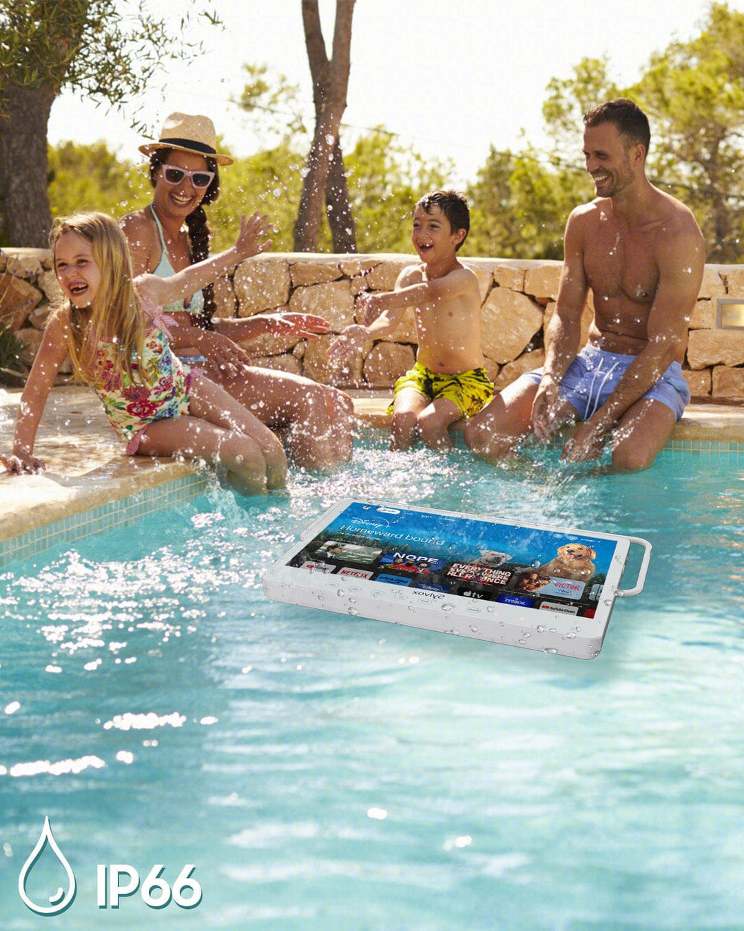 TV inteligente portátil de 15.6" con batería y Resistente al agua