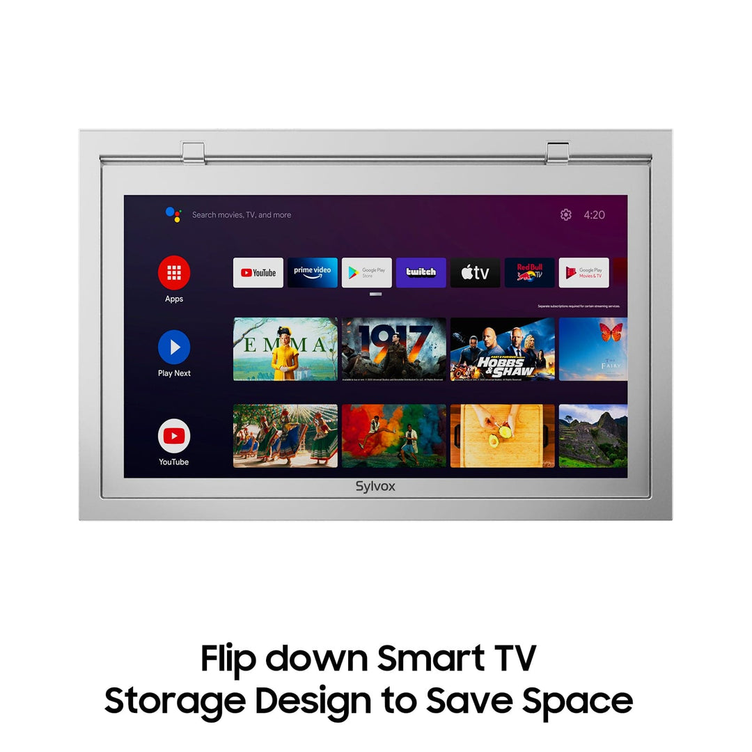 TV inteligente bajo gabinete de 15.6" - TV de cocina plateada