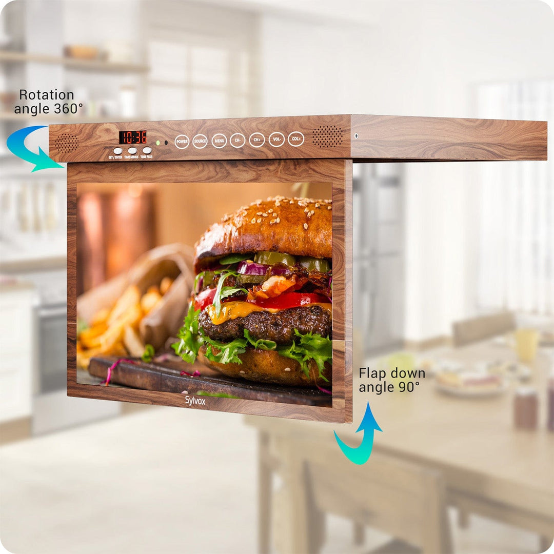 TV inteligente bajo gabinete de 15.6" - TV de cocina de caoba