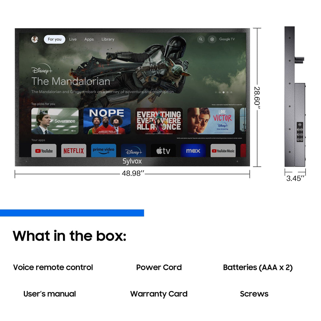 TV para Exterior QLED avanzada de 55" con Google - Deck Pro QLED 3.0 2026
