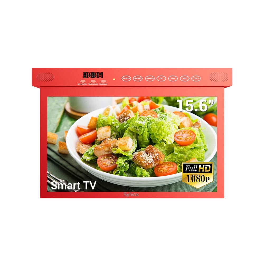 TV inteligente bajo gabinete de 15.6" - TV de cocina roja