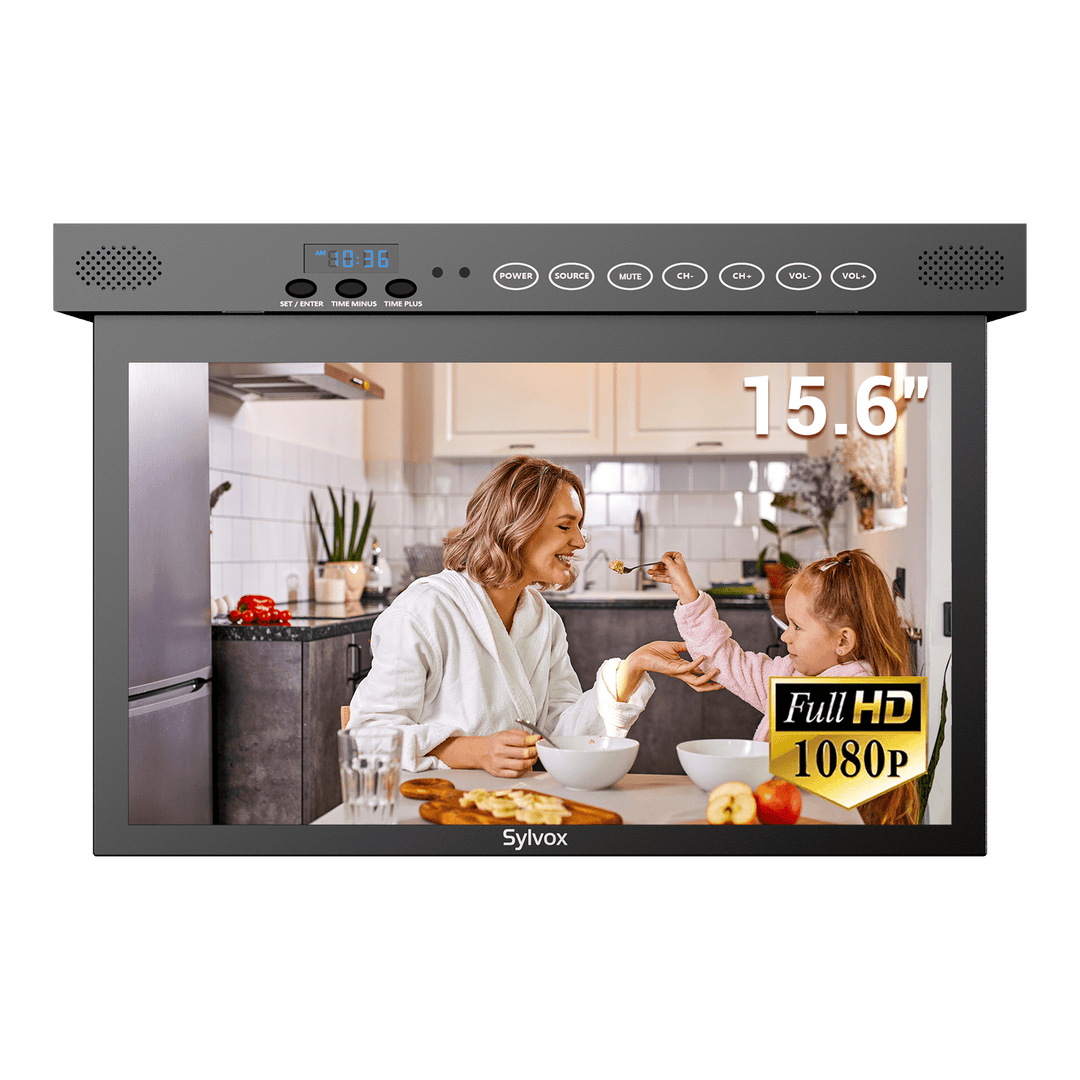 15.6" TV Inteligente Bajo Gabinete-Black Kitchen TV