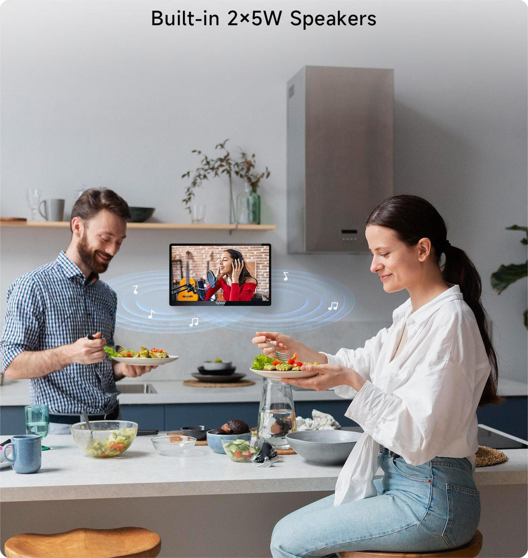 TV inteligente de cocina de 15.6" para instalar bajo el gabinete - Serie Mini Kitchen