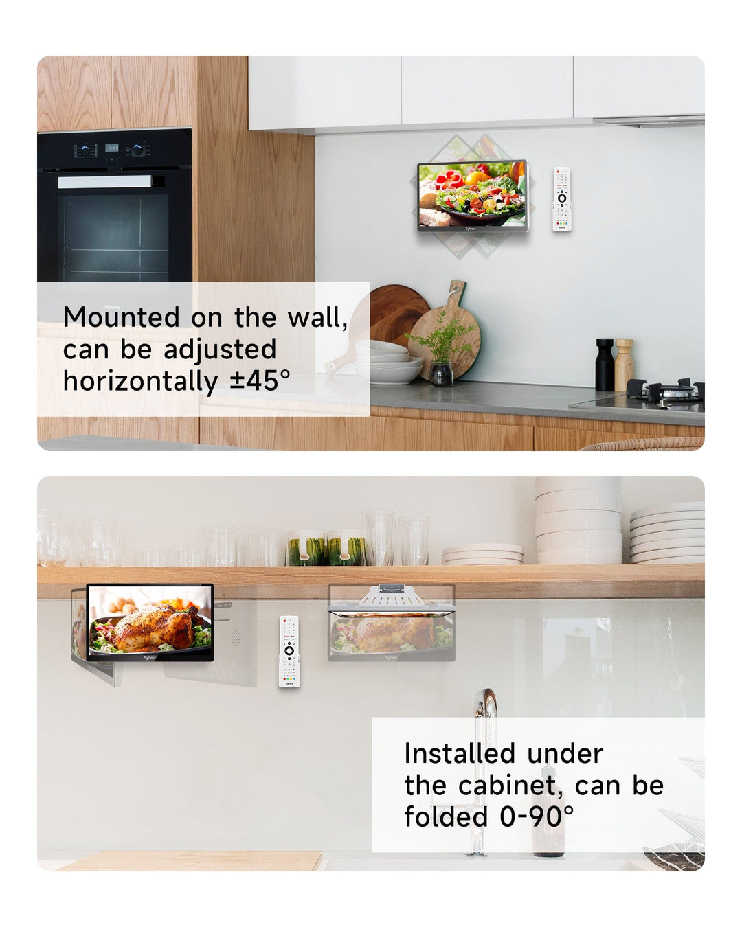TV inteligente de cocina de 15.6" para instalar bajo el gabinete - Serie Mini Kitchen