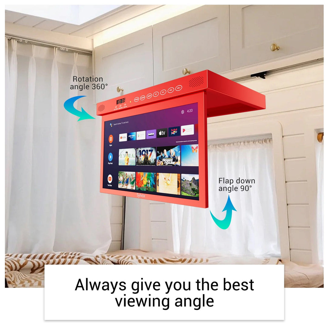 TV inteligente bajo gabinete de 15.6" - TV de cocina roja